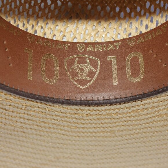 Ariat Men's 10-10 Straw Twisted Weave Cowboy Hat Size 7 1/8 # A73150 - Picture 16 of 16